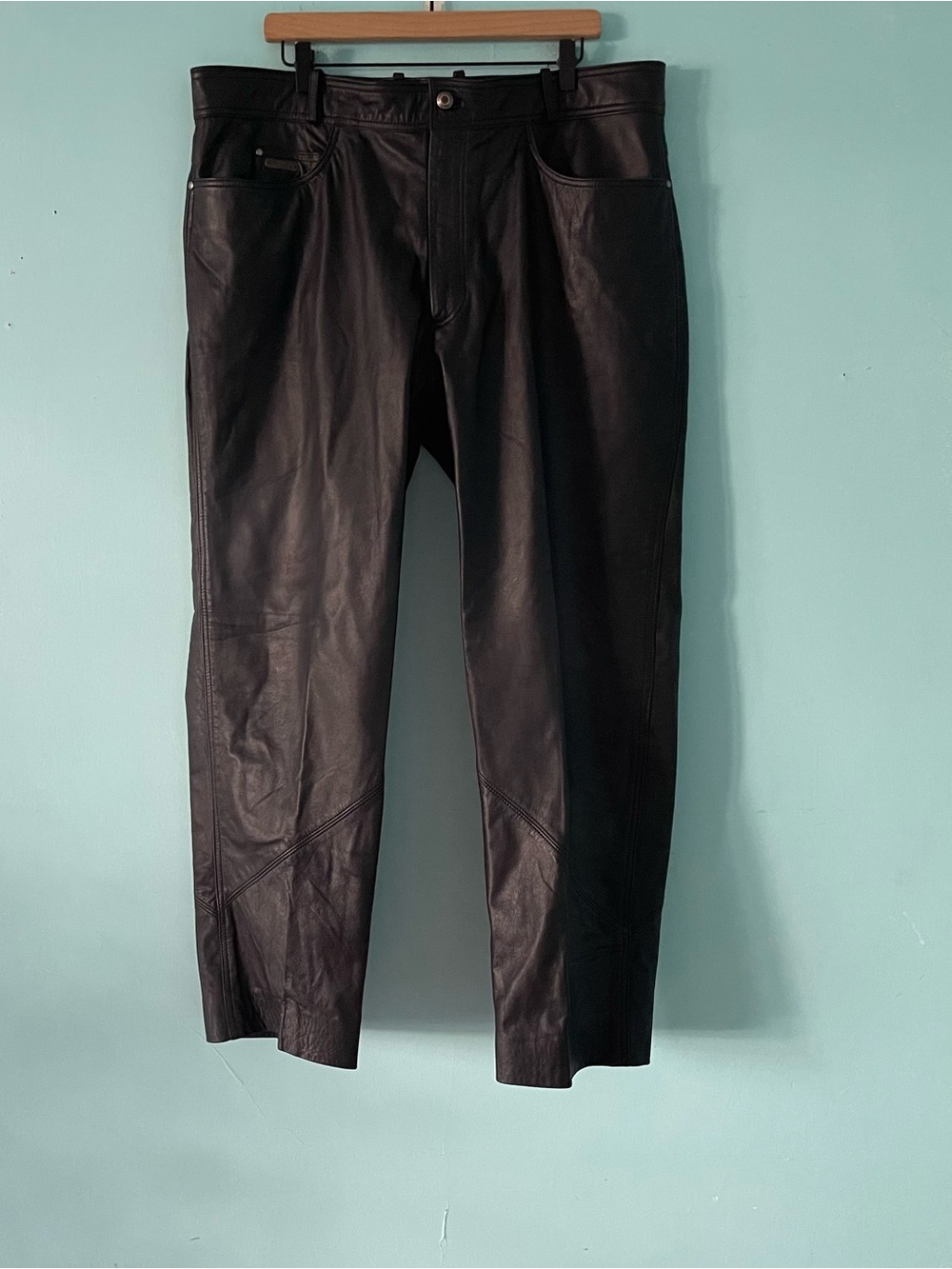Harley-Davidson Black Leather Riding Pant 38R Motorcycle Gear Biker Mens